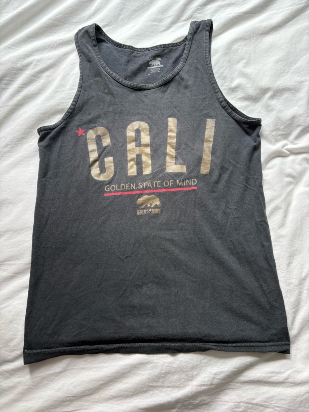 CALI Golden State of Mind Black Graphic Tank Top